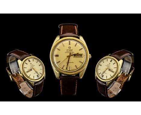 Omega Seamaster Chronometer Day Date Automatic Wristwatch Gents watch circa 1970's, featuring automatic movement with centre 