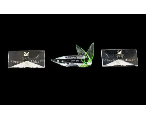 Swarovski S.C.S. Members Only Crystal Plaques ( 3 ) Three In Total. All with Boxes and Certificates, All First Quality and Mi