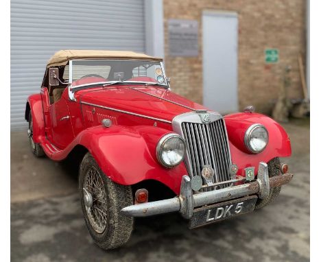GENUINE BARN FIND 1954 MG TF 1250 LDK 5 understood from the VIN to be in original condition, presented in MG red with synthet