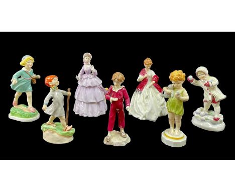 ASSORTED ROYAL WORCESTER FIGURES, comprising 3087 "The Parakeet", 3260 "Thursday's Child has Far to Go", 3522 "Thursday's Chi