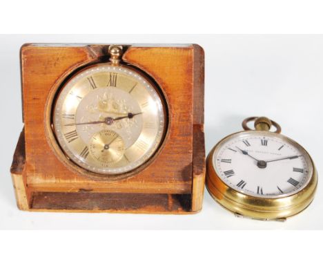 An early 20th century engine turned open faced pocket watch with compensation balance, roman numeral chapter ring with facete