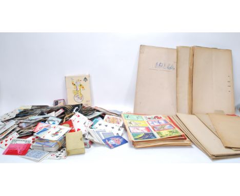 A large collection of individual playing cards of various designs to include animals, people, different colour backs etc. Car