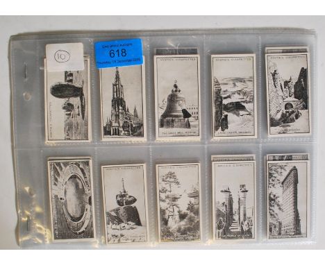 A set of vintage Downland Tobacco Trade Mark cigarette cards series 'The Worlds Wonders' set of fifty cards.&nbsp;