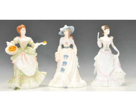 A collection of three Coalport Compton Woodhouse limited edition ceramic / China figures from the Femmes Fatales collection t