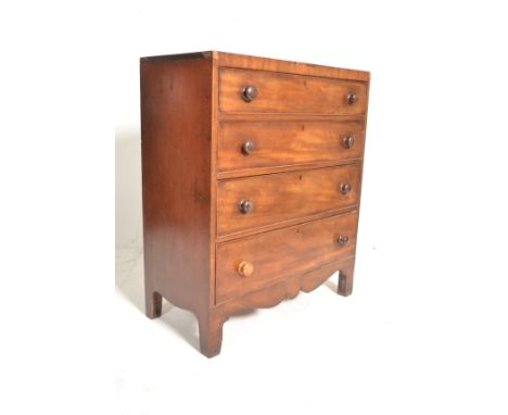 A 19th Century Victorian mahogany chest of drawers having four straight drawers with knob handles raised on bracket feet.&nbs