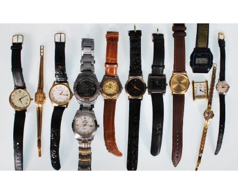A collection of various gents and ladies watches to include Casio  digital, Pulsar, Citizen, Timex, Jules Legaine with diamon