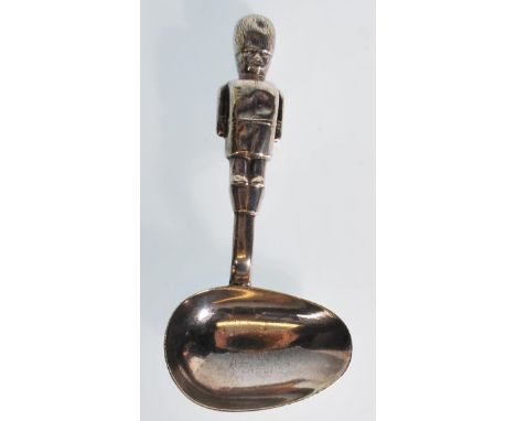 An early 20th Century silver plate medicine / child's feeding spoon having the teething / handle in the form of&nbsp;Royal Gr