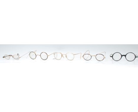 A collection of vintage prescription&nbsp; glasses dating from the early 20th Century to include gold metal examples, tortois