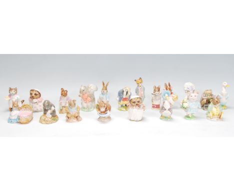 A good collection of sixteen Beswick Beatrix Potter ceramic figurines to include Peter Rabbit, Mrs Tiggy Winkle, Mrs Ribby, M