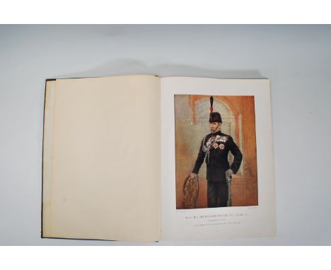 Military interest - A vintage 20th Century leather bound book entitled 'Celebrities Of The Army' having a series of coloured 