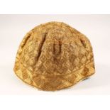 A VERY FINE QUALITY 18TH / 19TH CENTURY PERSIAN OR CENTAL ASIAN GOLD THREAD EMBROIDERED CEREMONIAL