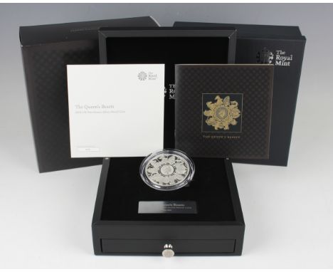 An Elizabeth II Royal Mint The Queen's Beasts ten-ounce silver proof ten pounds 2021 'The Queen's Beasts', cased and boxed wi