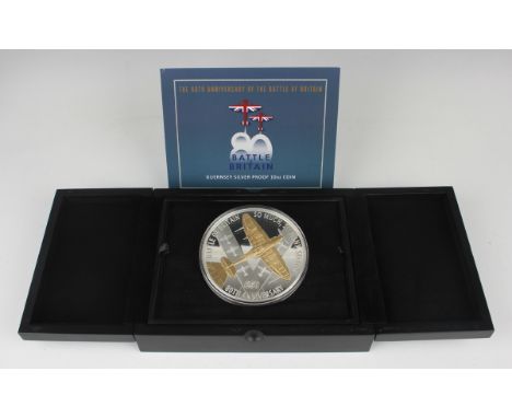 An Elizabeth II ten-ounce silver proof Bailiwick of Guernsey fifty pounds 2020 commemorating the 80th Anniversary of the Batt