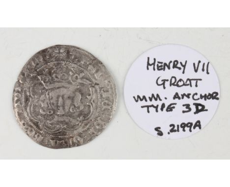 A Henry VII groat, class IIId, mintmark anchor.Buyer’s Premium 29.4% (including VAT @ 20%) of the hammer price. Lots purchase