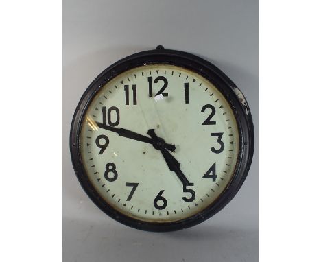 A Large Circular Smiths Sectric Wall Clock (Glass Cracked) 61cms Diam.