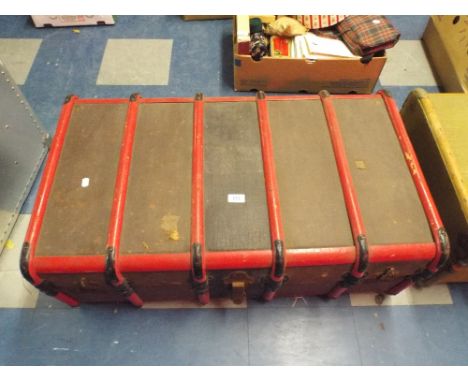 A Wood and Canvas Travelling Trunk.