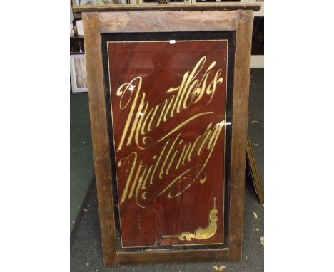 An Edwardian Pine Framed Glass Panel for A Shop, Mantles and Millinery. 