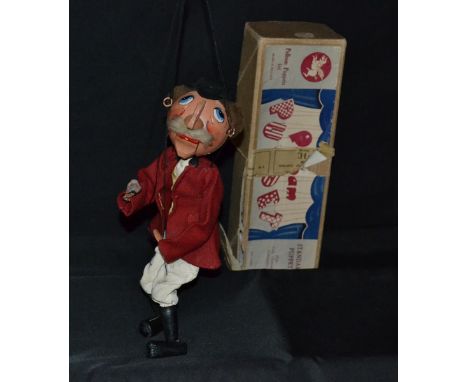 SM Huntsman - Pelham Puppets SM Range, round wooden head,  painted features, large upward gazing blue eyes, large carved wood