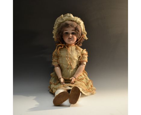 Armand Marseille - a large bisque head socket doll, impressed Armand Marseille, Made in Germany, 390n, D.R.G.M246/1 A9M open 