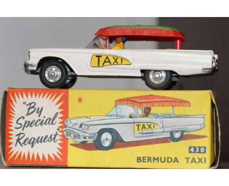 Corgi 430 Ford Thunderbird Bermuda Taxi in original box.  Champion blue cast-iron coupe 18cm and five Lledo (7) 