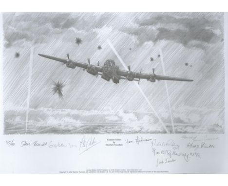 WW2 RAF Print Collection of 2 Signed Aviation Prints. First Print WW2 Multi Signed Stephen Teasdale 16x12 Print Titled Evasiv