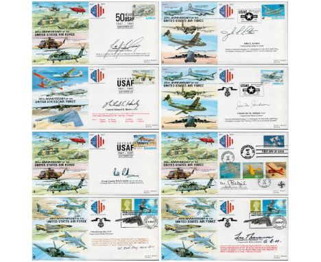 Collection of 8 Signed 50th anniversary of the USAF First Day Covers. Signatures include John H Levitow, Colonel Joe M Jackso