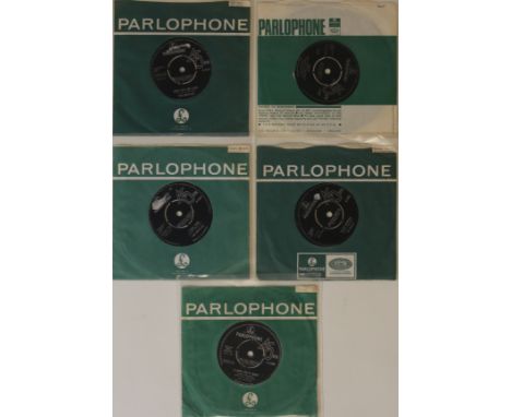 THE BEATLES - UK 7". Primarily extremely clean bundle of 5 x original UK 7". All four pronged centres with 'Sold In UK' text.