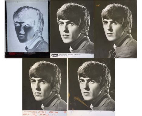 DEZO HOFFMAN GLASS NEGATIVE. An original glass photo negative (8x10") of a George Harrison portrait taken circa 1964 by Dezo 