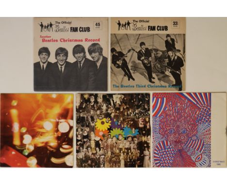 THE BEATLES - CHRISTMAS FAN CLUB FLEXIS - NUMBERS 2, 3, 5, 6 AND 7. Fab collection of 5 x original Christmas 7" fan club flex