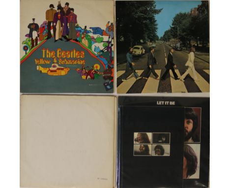 THE BEATLES (LATER) STUDIO ALBUMS - EARLY/ORIGINAL UK PRESSING LPs. Smart bundle of 4 x early/original UK pressing LPs. Title