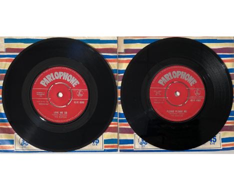 THE BEATLES - LOVE ME DO &amp; PLEASE PLEASE ME - UK 7" ORIGINAL 'RED PARLOPHONE' COPIES. Presented in staggering condition a