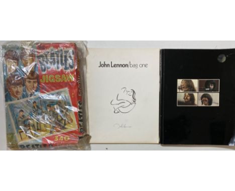 BEATLES PROGRAMMES/JIGSAW. Three items to include a John Lennon Bag One lithograph catalogue from Lee Nordness Galleries (to 