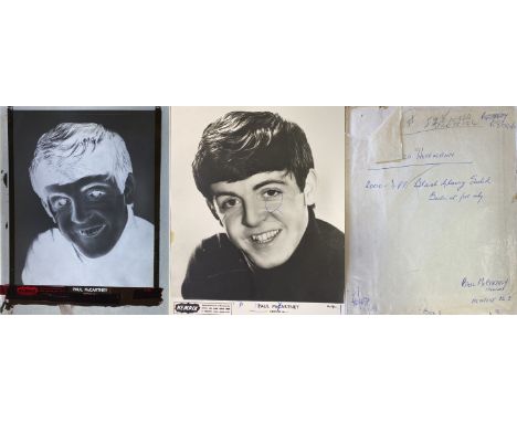DEZO HOFFMAN GLASS NEGATIVE. An original glass photo negative of an early Paul McCartney portrait taken circa 1964 by Dezo Ho