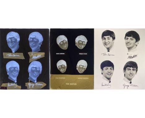 DEZO HOFFMAN GLASS NEGATIVES. Two original glass photo negatives, depicting images taken by Dezo Hoffman of The Beatles circa