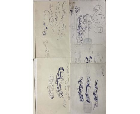 BINDER, EDWARDS AND VAUGHAN - PAUL MCCARTNEY MAGIC PIANO DESIGN SKETCHES. Incredible collection of original design proofs/mat