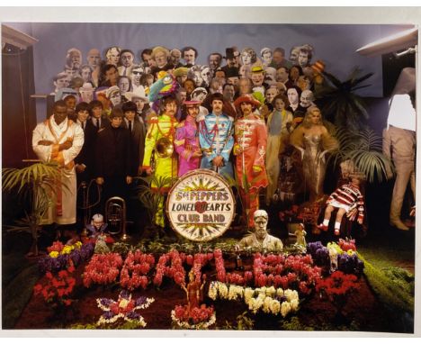 BEATLES SGT PEPPERS OUTTAKE PRINT. A modern photo print of an outtake from the Sgt. Pepper's photoshoot, directed by Peter Bl