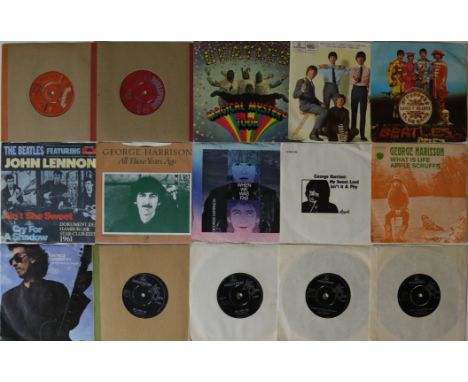 THE BEATLES &amp; RELATED - 7" COLLECTION. Monster collection of around 55 x (predominantly) 7" also including an early Reel 