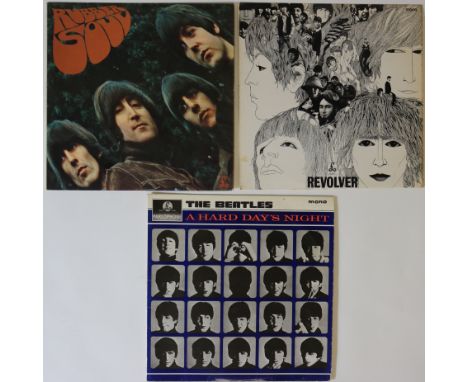 THE BEATLES - RUBBER SOUL/REVOLVER/A HARD DAY'S NIGHT - EARLY/ORIGINAL UK (MONO) PRESSINGS. Clean bundle of 3 x early/origina