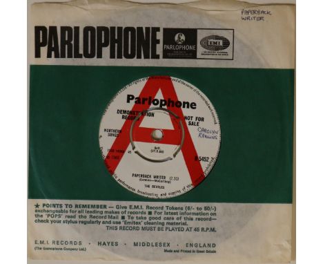 THE BEATLES - PAPERBACK WRITER - UK 7" DEMO (R 5452). Once again presented in fantastic condition is this original UK 7" demo