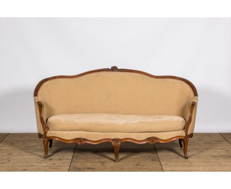 Full title: A French wooden Louis XV-style 'ottoman' sofa, 18/19th C.Description:H 101,5 x L 196 x D 79 cm About this sale: P