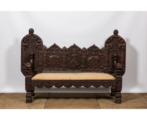 Full title: An Indian hardwood sofa, ca. 1900Description:H 141,5 x L 218,5 x D 63 cmAbout this sale: Paul De Grande is one of