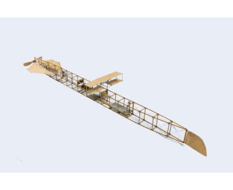 Full title: A large scale model or prototype of a pioneer period aircraft, 1st half 20th C.Description:H 28,5 x W 40 x L 248 