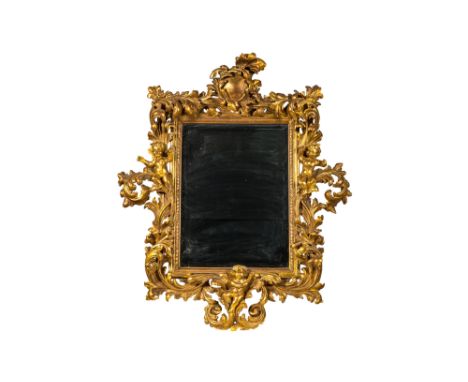 Full title: An impressive Italian gilt wooden baroque style mirror with cherubs, 19th C.Description:133 x 110 cmAbout this sa