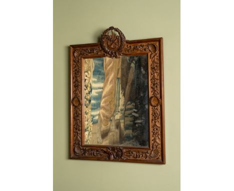 Full title: A carved wooden mirror with maritime symbolism, probably France, dated 1900Description:80 x 60 cmAbout this sale: