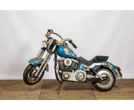 Full title: A polychrome wooden 'Harley Davidson', 20th C.Description:H 99 x L 190 x D 80 cmAbout this sale: Paul De Grande i