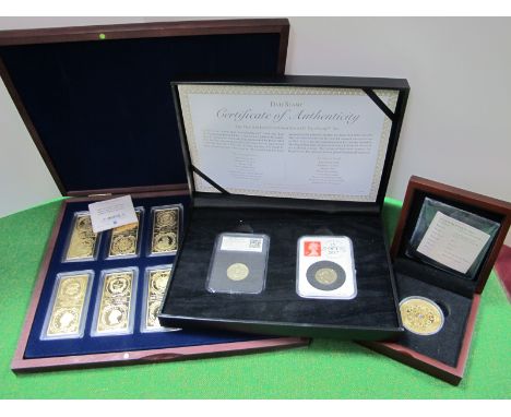 Windsor Mint The Million Dollar Collection Gold Plated Proof Bars Set; together with a 2017 first and last circulation round 