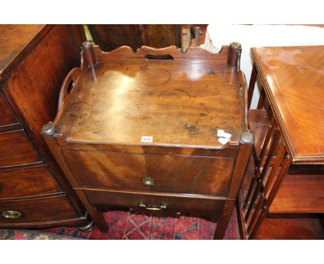 A mahogany bedside commode, George III and later 59cm wide 