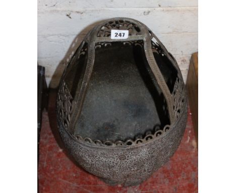 An Indian Brazier and set of fire tools 