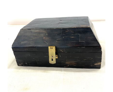 Vintage wood tiled jewellery box 