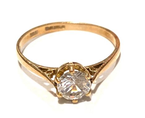 vintage 9ct gold synthetic spinel solitaire ring, approximate weight 1.6g 